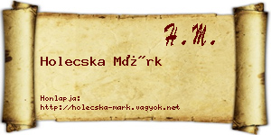 Holecska Márk névjegykártya